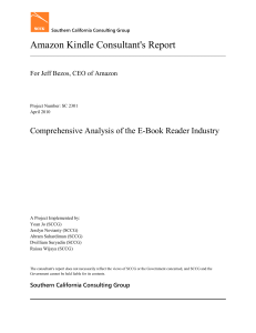 Amazon Kindle Consultant's Report
