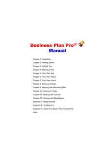 Business Plan Pro® Manual