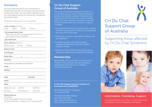 Printable Brochure - Cri Du Chat Support Group of Australia
