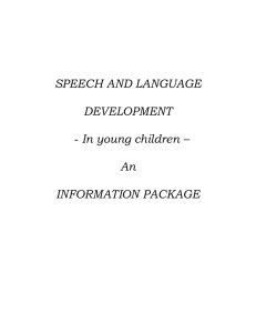a checklist for Speech and Language Development