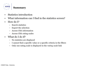 User manual - CEREP statistics