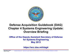 Defense Acquisition Guidebook (DAG) Chapter 4 Systems