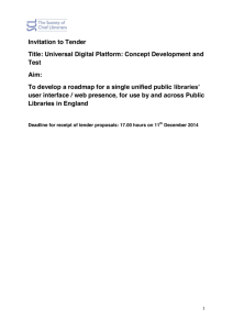 Invitation to Tender Title: Universal Digital Platform