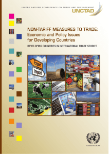 Non-Tariff Measures to Trade: Economic and Policy Issues