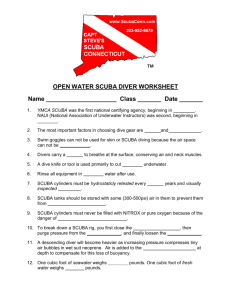 Open Water Diver Worksheet