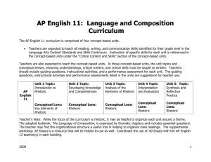 AP English 11: Language and Composition Curriculum