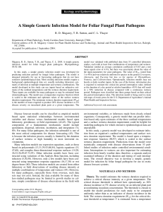 a simple generic infection model for foliar fungal plant pathogens