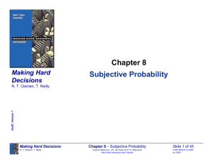 Subjective Probability Chapter 8