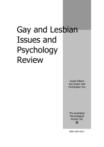 Gay & Lesbian Issues & Psychology Vol. 1, No. 3, 2005