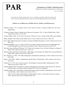 Foundations of Public Administration 1 Articles on or