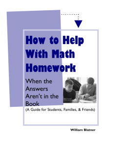How to Help With Math Homework - Interactive Mathematics Program