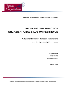reducing the impact of organisational silos on resilience
