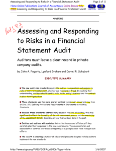 Assessing and Responding to Risks in a Financial Statement Audit