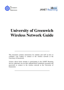 University of Greenwich Wireless Network Guide