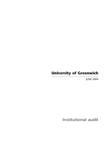 Institutional audit: University of Greenwich June 2004