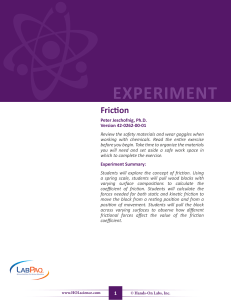 Experiment Friction - Mountain View College