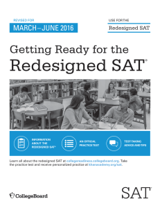 Getting ready for the Redesigned SAT