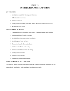UNIT 12: INTERIOR DOORS AND TRIM