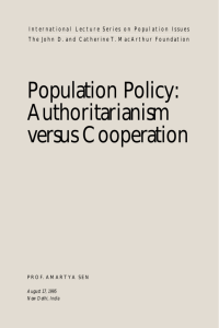 Population Policy: Authoritarianism versus Cooperation