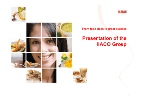 Presentation Of The HACO Group