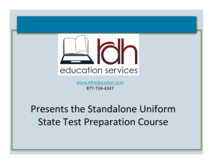 Presents the Standalone Uniform State Test Preparation Course