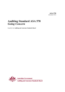 Auditing Standard ASA 570 Going Concern