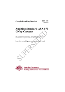 Auditing Standard ASA 570 - Auditing and Assurance Standards