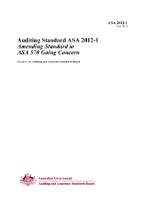 ASA 2012-1 Amendments to ASA 570 Going Concern