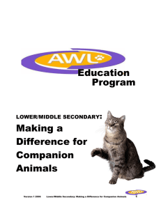 Education Program Making a Difference for Companion Animals