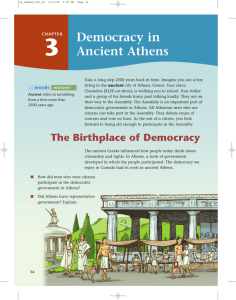 Democracy in Ancient Athens - Calgary Board of Education
