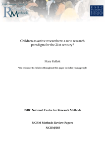 Children as active researchers:a new research paradigm for the 21st