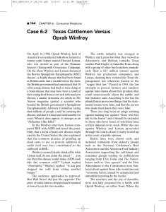 Case 6-2 Texas Cattlemen Versus Oprah Winfrey