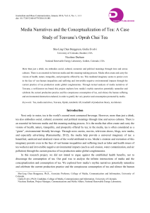 Media Narratives and the Conceptualization of Tea: A Case Study of