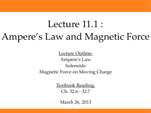 Lecture 11.1 : Ampere's Law and Magnetic Force