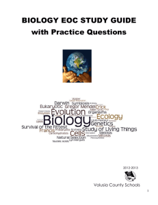 BIOLOGY EOC STUDY GUIDE with Practice Questions