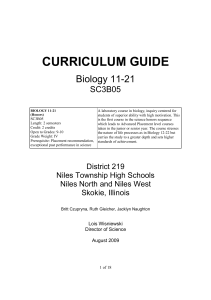 Biology 11-21 Curriculum Guide - Niles Township High School