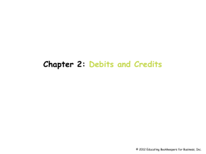 Chapter 2: Debits and Credits