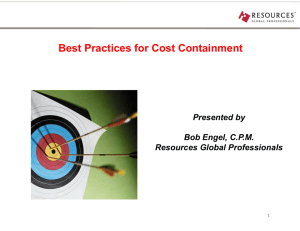 Best Practices for Cost Containment