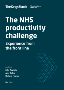 The NHS productivity challenge: experience from