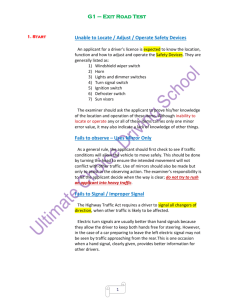 G1 – Exit Road Test Unable to Locate / Adjust / Operate Safety