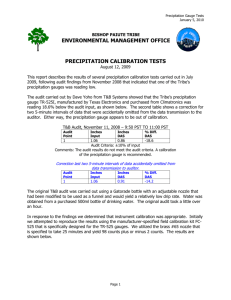 Precipitation Calibration 7.09 - bishop paiute tribe environmental