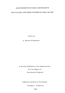 MEASUREMENTS OF DRAG COEFFICIENTS FOR FALLING AND