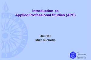 Introduction to Applied Professional Studies (APS)