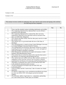 Contract Reviewer Checklist - Central Michigan University