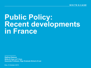 Public Policy: Recent developments in France