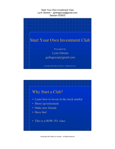 Start Your Own Investment Club