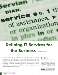 Defining IT Services for the Business