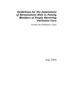 Guidelines for the Assessment of Bereavement Risk in Family