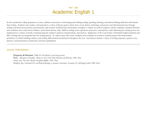 English 1 Academic