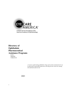 Directory of Ophthalmic Pharmaceutical Assistance Programs